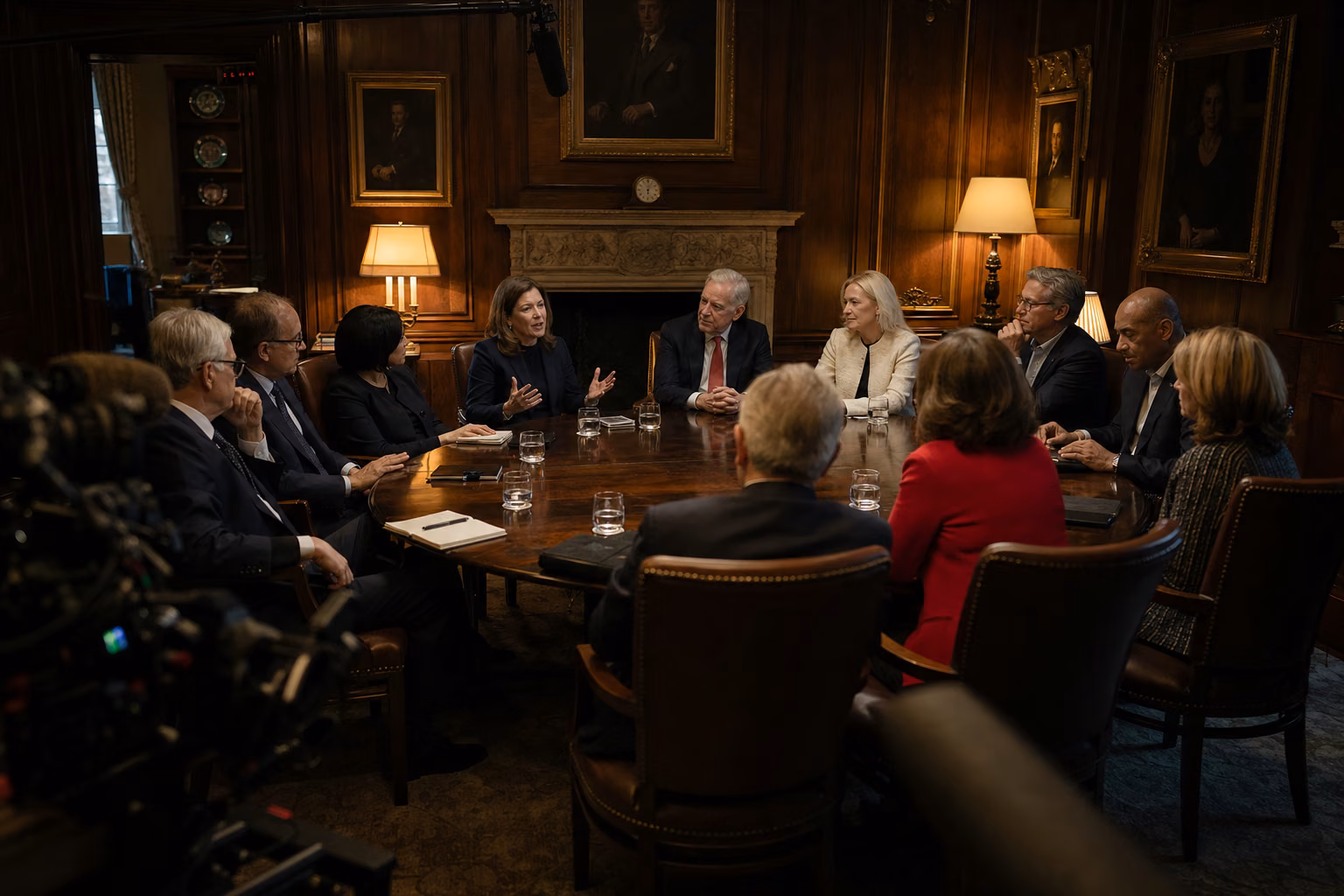 The finale: all ten chairs, one room
